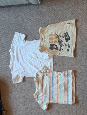Old Navy White Tee with Rainbow Stripes
